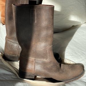 Prada Mid-Calf Leather Boot